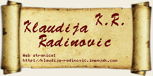 Klaudija Radinović vizit kartica